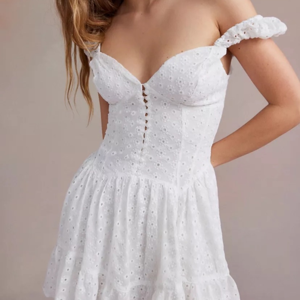 Urban Outfitters Kimchi White Eyelet Mini Dress